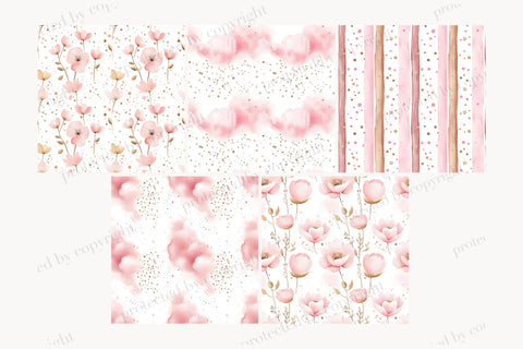 Ballerina Papers | Rose Gold Pattern Digital Pattern GlamArtZhanna 