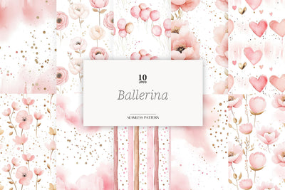 Ballerina Papers | Rose Gold Pattern Digital Pattern GlamArtZhanna 