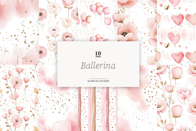 Ballerina Papers | Rose Gold Pattern Digital Pattern GlamArtZhanna 