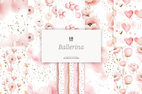 Ballerina Papers | Rose Gold Pattern Digital Pattern GlamArtZhanna 