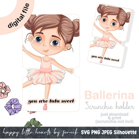 Ballerina Scrunchie Card Template SVG Happy Little Hearts 
