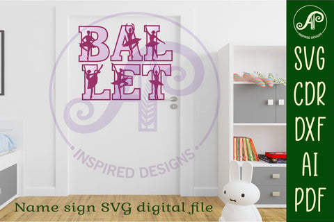 Ballerina silhouette letters alphabet set x 55 SVG APInspireddesigns 