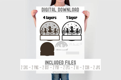 Ballet Dance Name Sign SVG | Layered Ballerina Design SVG TonisArtStudio 