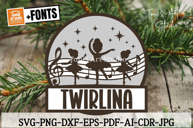 Ballet Dance Name Sign SVG | Layered Ballerina Design SVG TonisArtStudio 