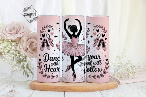 Ballet Dancer 20oz Tumbler Wrap Sublimation sassyprint 