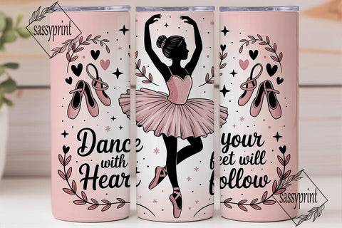 Ballet Dancer 20oz Tumbler Wrap Sublimation sassyprint 