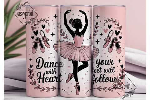Ballet Dancer 20oz Tumbler Wrap Sublimation sassyprint 