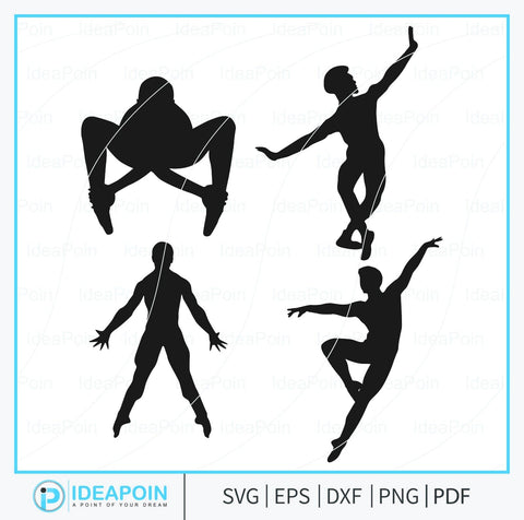 Ballet Dancer Boy SVG, Ballet Man Silhouettes, Ballet Dancer Clipart, Male ballet dancer png, Boy Ballet Dancer Silhouette, Digital Download SVG Dinvect 