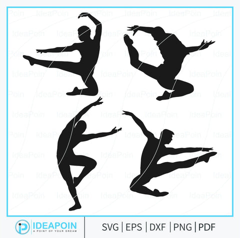 Ballet Dancer Boy SVG, Ballet Man Silhouettes, Ballet Dancer Clipart, Male ballet dancer png, Boy Ballet Dancer Silhouette, Digital Download SVG Dinvect 