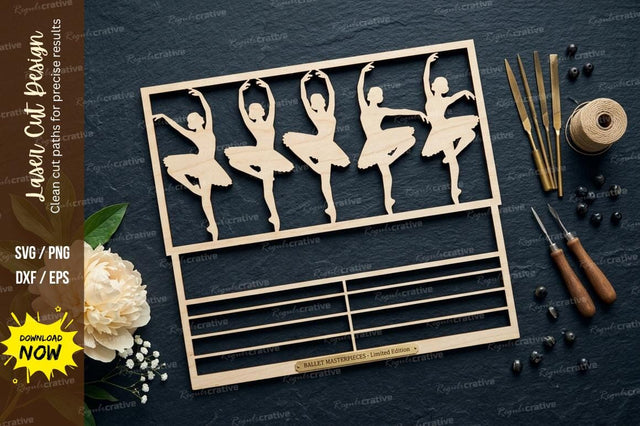 Ballet Dancer Medal Holder SVG Laser Cut Design | Dance Award Organizer Display Pattern SVG Regulrcrative 