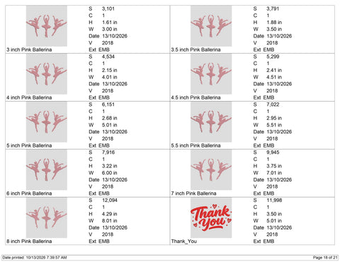 Ballet Dancers Embroidery Design – Three Pink Ballerina Silhouettes Dance Machine Embroidery File Embroidery/Applique DESIGNS PatternFeed8 
