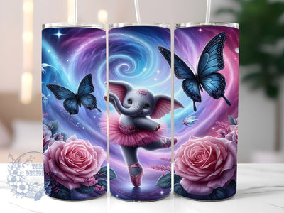 Ballet Elephant 20oz Skinny Tumbler, Dancing Elephant Tumbler Png, Straight & Tapered Tumbler Wrap, Instant Digital Download Sublimation ToriDesigns 