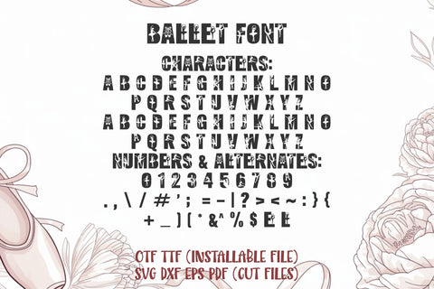 Ballet Font | Artistic Dance Alphabet | Dancer Letters, numbers | Gymnastic girl font Font TonisArtStudio 