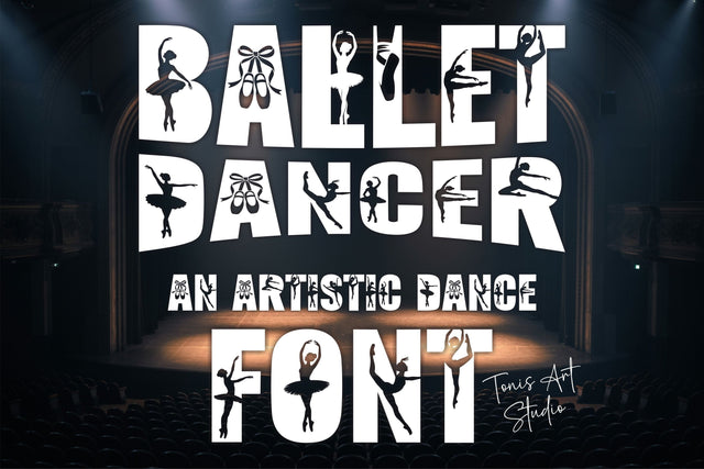 Ballet Font | Artistic Dance Alphabet | Dancer Letters, numbers | Gymnastic girl font Font TonisArtStudio 