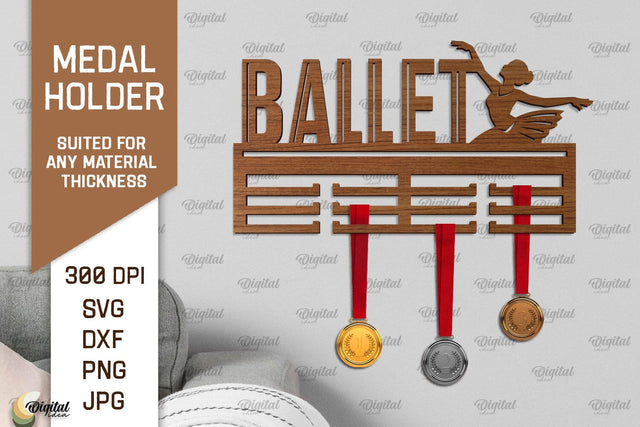 Ballet Medal Display Laser Cut. Medal Holder SVG SVG Evgenyia Guschina 