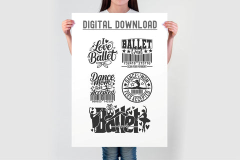 Ballet Mom Svg Cut File Bundle | Dance Fees Accepted Quotes | Ballerina Silhouettes SVG TonisArtStudio 