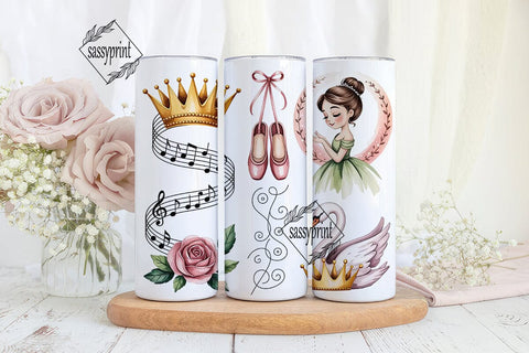 Ballet Princess 20oz Tumbler Wrap Sublimation sassyprint 