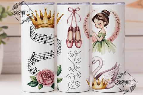 Ballet Princess 20oz Tumbler Wrap Sublimation sassyprint 