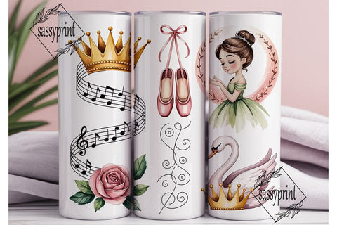 Ballet Princess 20oz Tumbler Wrap Sublimation sassyprint 