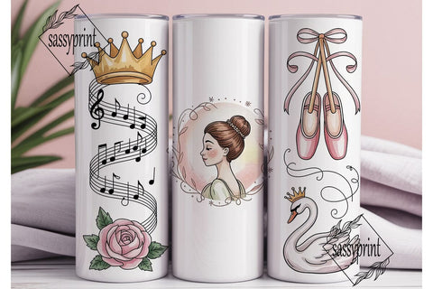 Ballet Princess 20oz Tumbler Wrap Sublimation sassyprint 