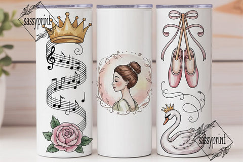Ballet Princess 20oz Tumbler Wrap Sublimation sassyprint 