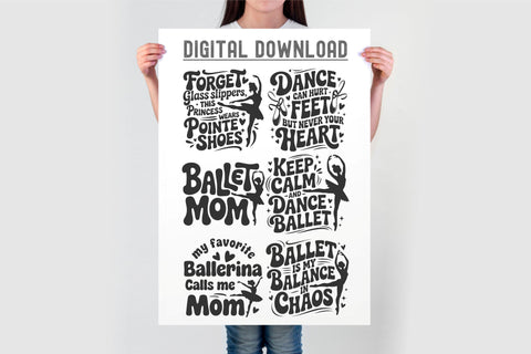 Ballet Quotes svg bundle cut file | Dance mom dad ballet sayings silhouette set SVG TonisArtStudio 