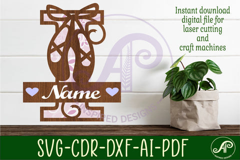 Ballet shoe Capital Monogram Letter I SVG SVG APInspireddesigns 