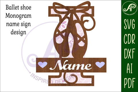 Ballet shoe Capital Monogram Letter I SVG SVG APInspireddesigns 