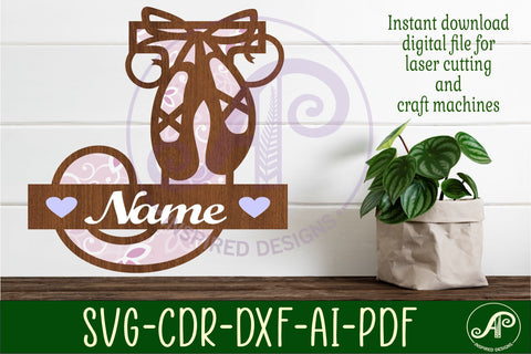 Ballet shoe Capital Monogram Letter J SVG SVG APInspireddesigns 