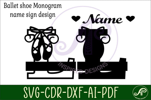 Ballet shoe Capital Monogram Letter L SVG SVG APInspireddesigns 