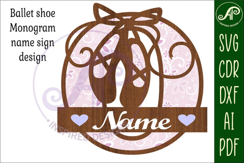 Ballet shoe Capital Monogram Letter O SVG SVG APInspireddesigns 