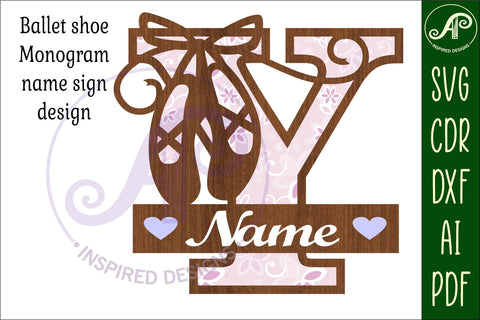 Ballet shoe Capital Monogram Letter Y SVG SVG APInspireddesigns 