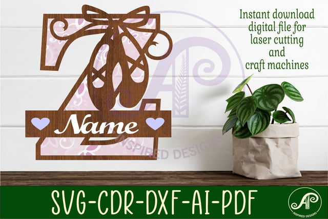 Ballet shoe Capital Monogram Letter Z SVG SVG APInspireddesigns 