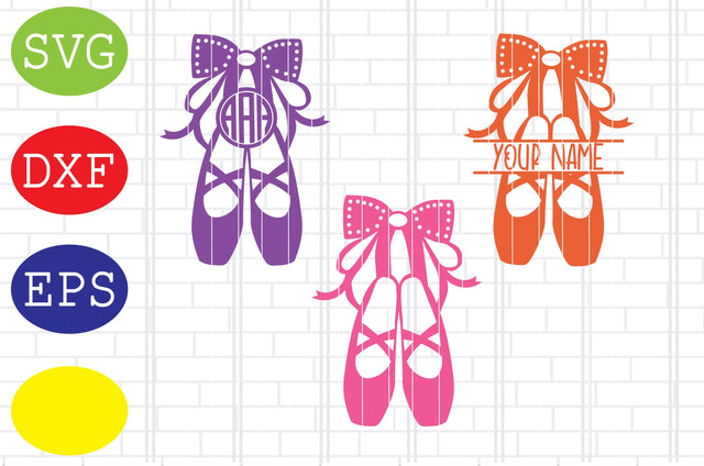 Ballet Shoes Monogram Svg, Ballet Shoes Svg, Pointe shoes Svg, Ballet slippers Svg, Jpg, Eps, Dxf Files SVG DigitalSvgFiles 