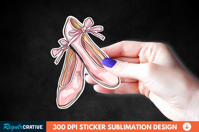 Ballet Shoes Sticker Clipart Sublimation Regulrcrative 