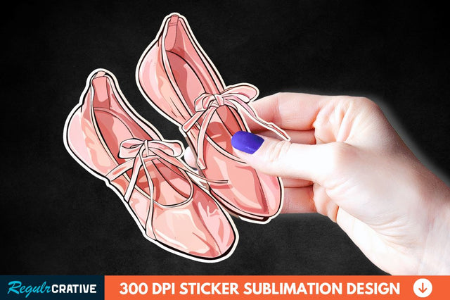 Ballet Shoes Sticker Clipart Sublimation Regulrcrative 