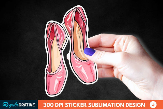 Ballet Shoes Sticker Clipart Sublimation Regulrcrative 