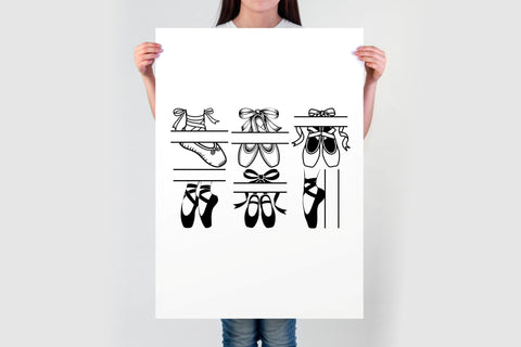 Ballet shoes svg, ballet slippers svg, ballerina monogram, dance cut file SVG TonisArtStudio 