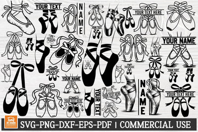 Ballet shoes svg, ballet slippers svg, ballerina monogram, dance cut file SVG TonisArtStudio 