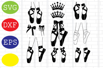 Ballet Shoes Svg, Pointe shoes Svg, Ballet slippers Svg, Jpg, Eps, Dxf Files SVG DigitalSvgFiles 