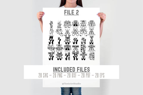 Ballet SVG Bundle, Dance Mom Svg, Ballet Shoes Svg, Ballerina Png, 80 T-Shirt Designs, Cricut Cut Files SVG TonisArtStudio 