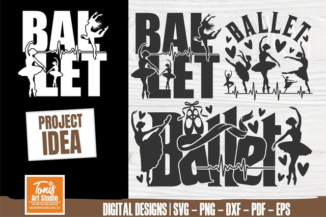 Ballet svg cut file, Ballet Dance Svg, Ballet Girl Svg, Ballet Lover Shirt, Ballet Sign Svg, Heartbeat Silhouette SVG TonisArtStudio 