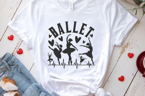 Ballet svg cut file, Ballet Dance Svg, Ballet Girl Svg, Ballet Lover Shirt, Ballet Sign Svg, Heartbeat Silhouette SVG TonisArtStudio 
