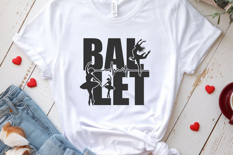Ballet svg cut file, Ballet Dance Svg, Ballet Girl Svg, Ballet Lover Shirt, Ballet Sign Svg, Heartbeat Silhouette SVG TonisArtStudio 