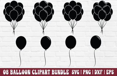 Balloon Clipart Bundle - Balloon SVG, Birthday Balloon SVG, Balloon PNG SVG GraphicsTreasures 