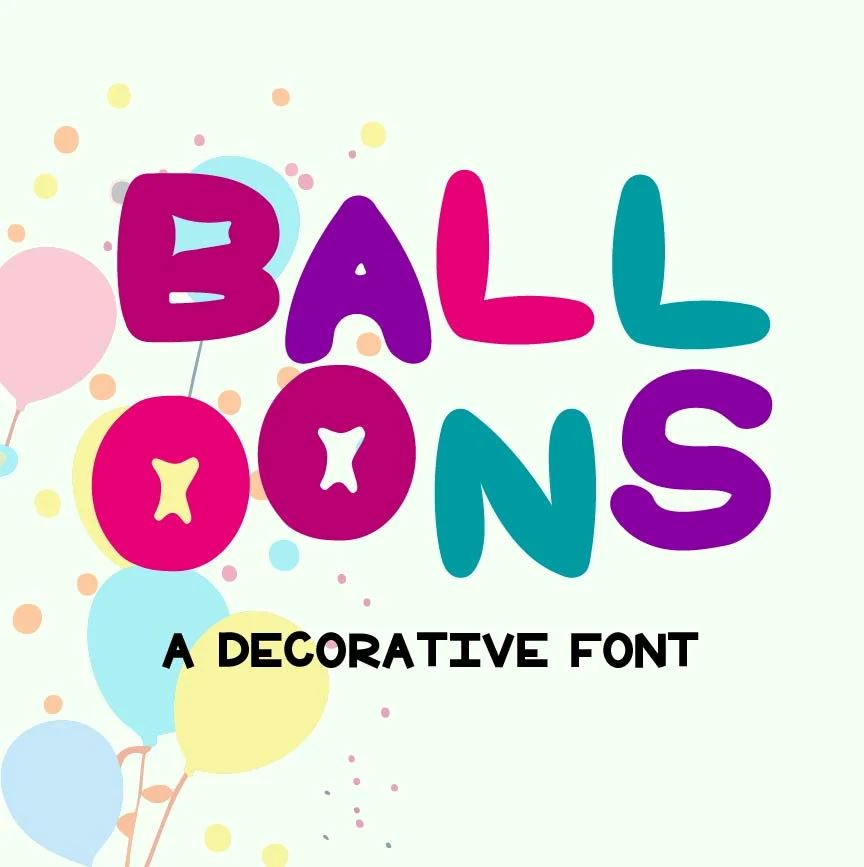 Balloon Decorative Font OTF, Fonts for Crafting, Handwritten Font - So ...