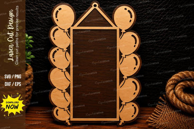 Balloon Frame Hanging Sign Laser Cut Svg Design SVG Regulrcrative 
