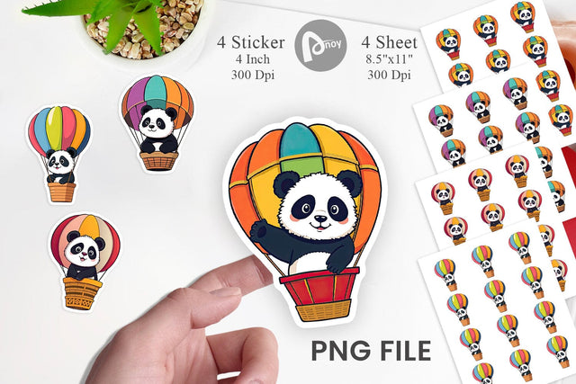 Balloon Panda Sticker Sublimation artnoy 