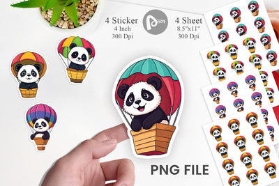 Balloon Panda Sticker Sublimation artnoy 