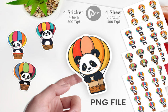 Balloon Panda Sticker Sublimation artnoy 